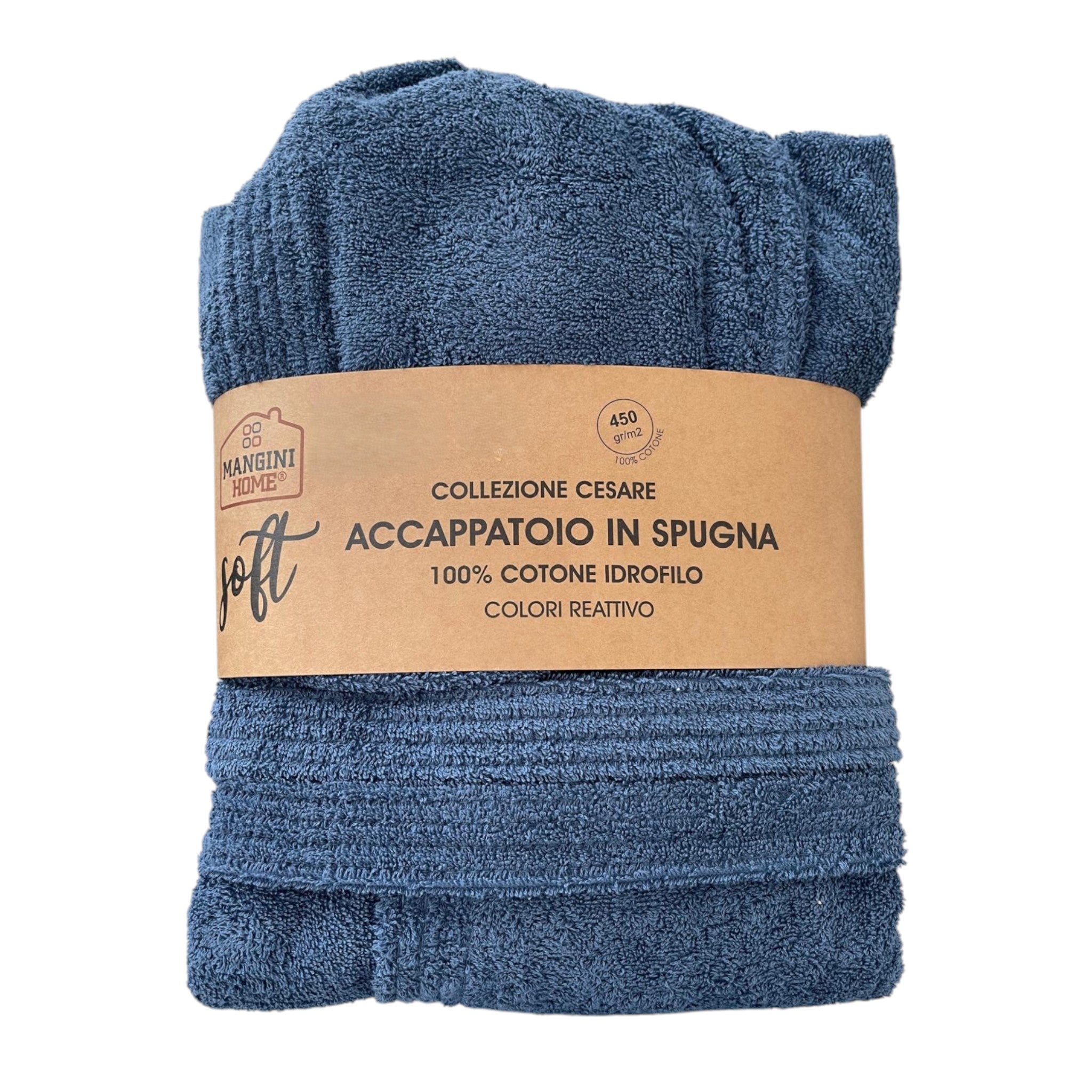 Accappatoio spugna Mangini Home - col. Blu