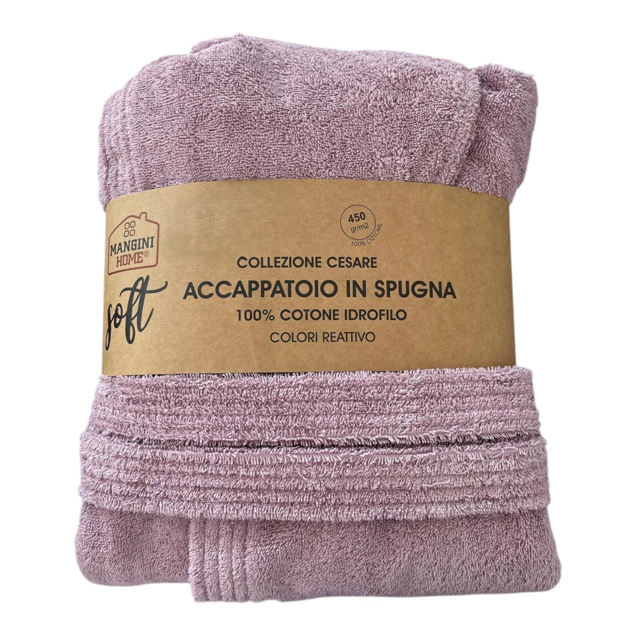Accappatoio spugna Mangini Home - col. Malva