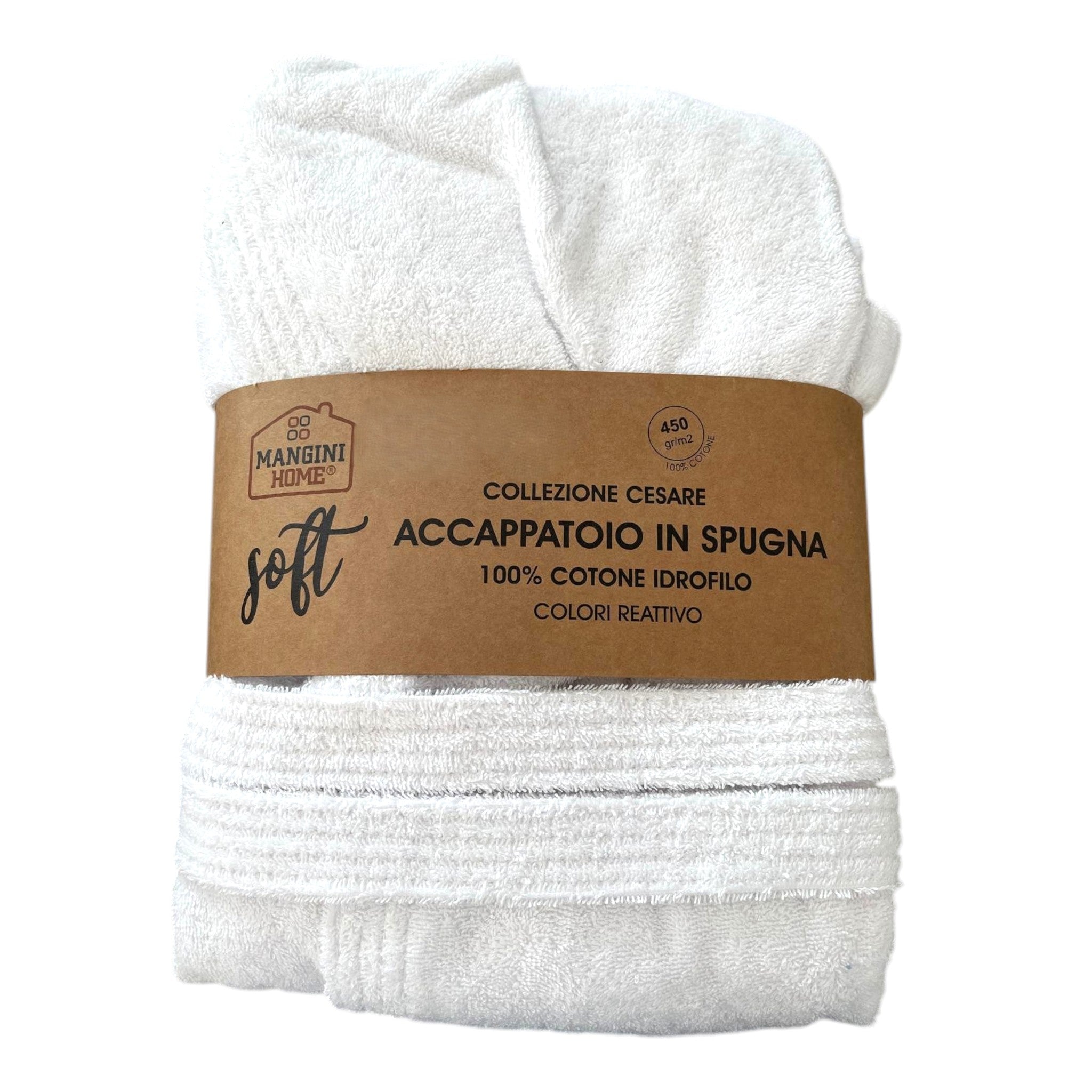 Accappatoio spugna Mangini Home - col. Bianco