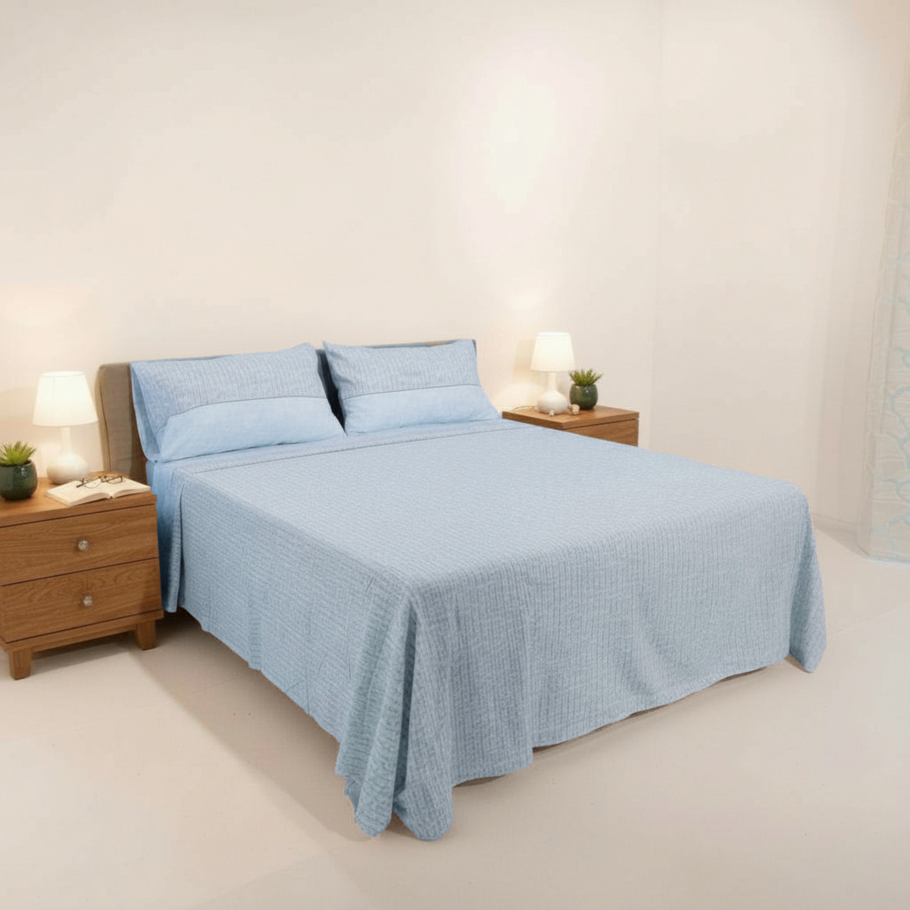 Completo letto flanella Acca24 - Campiglio - Celeste