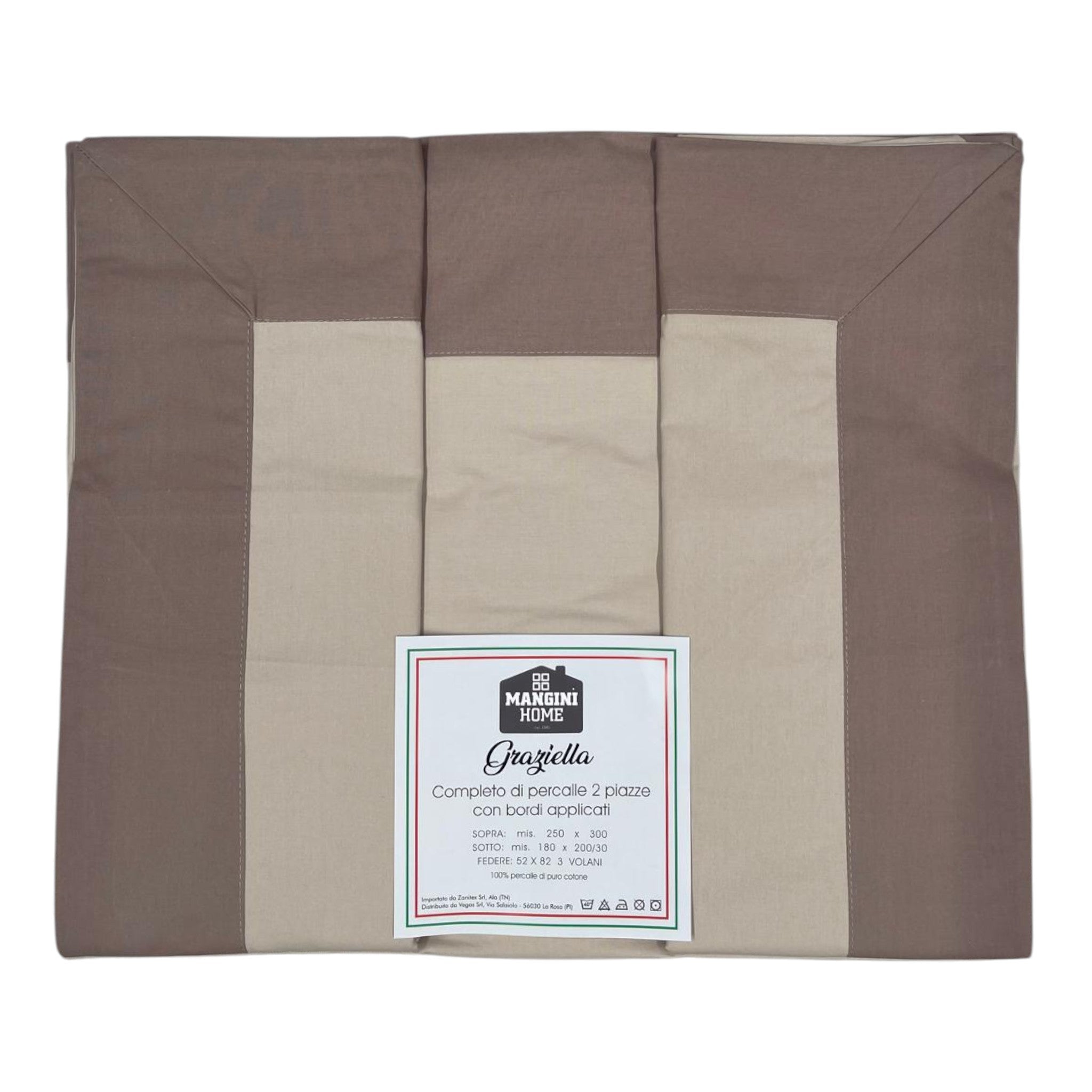 Completo percalle Graziella - Beige scuro/Beige chiaro