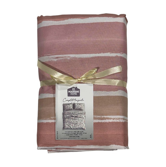 Completo lenzuola pennellate - Rosa