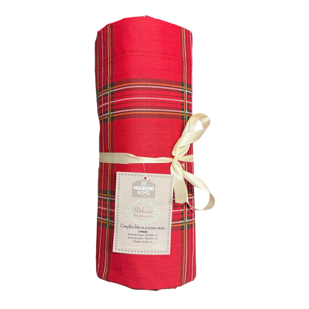 Rotolato - il lenzuolo arrotolato - Tartan rosso