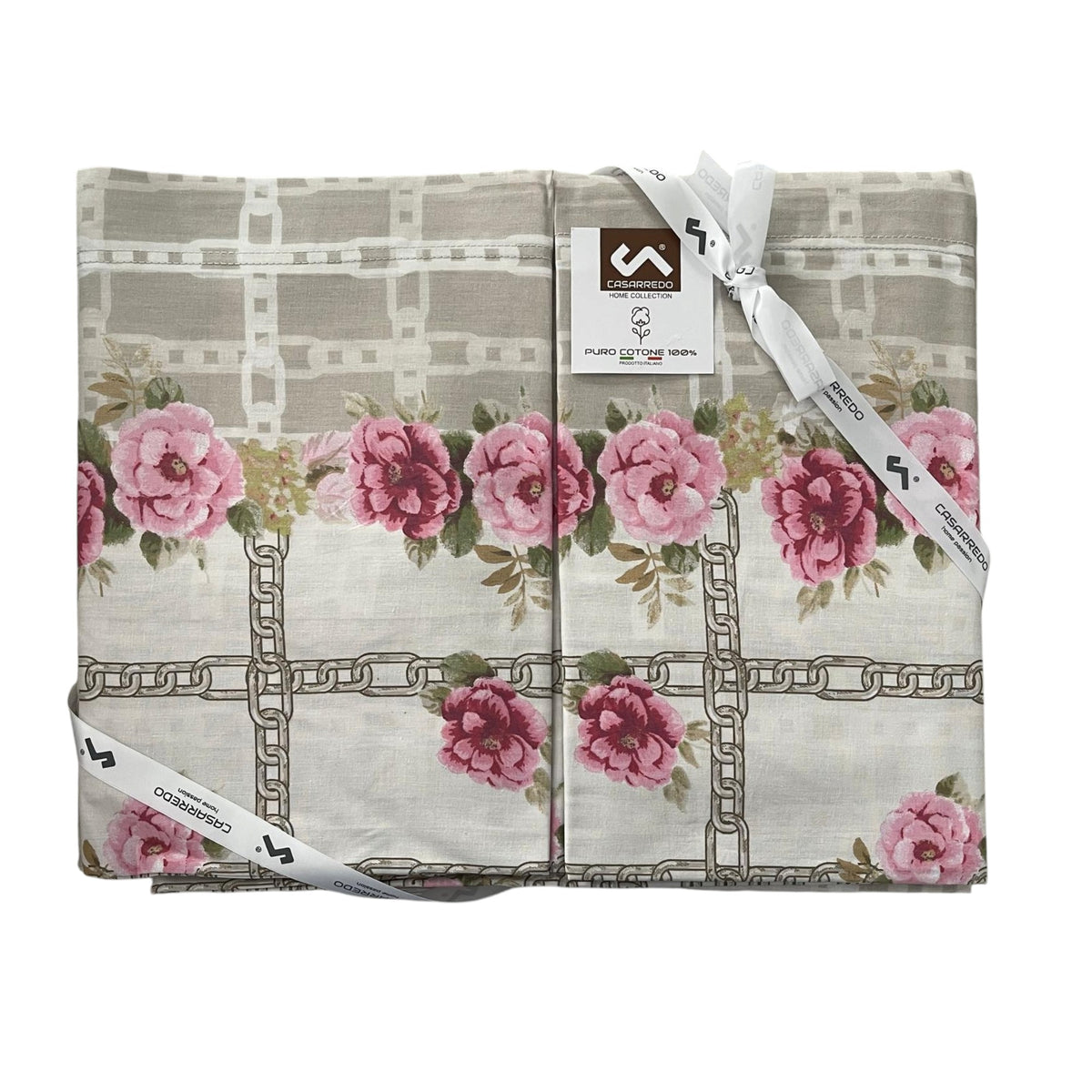 Coppia lenzuola Casarredo - Chains of Roses - Beige