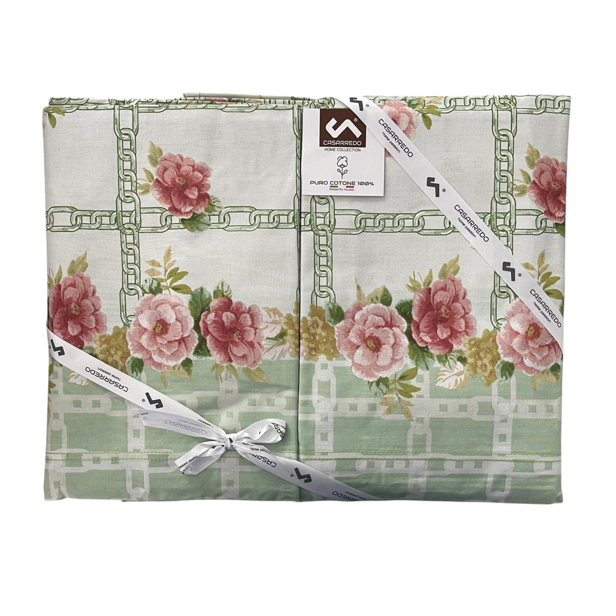 Coppia lenzuola Casarredo - Chains of Roses - Verde
