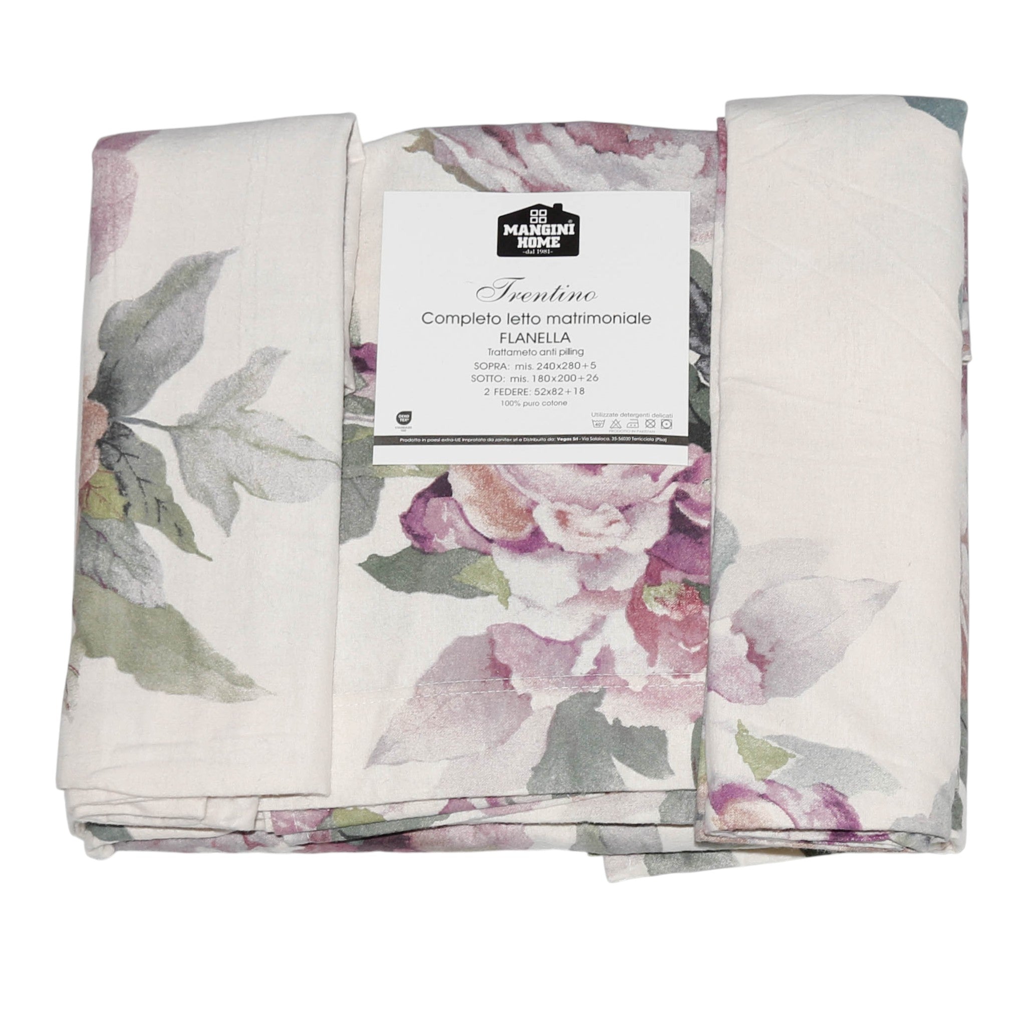 Completo letto flanella - Trentino - Fiori