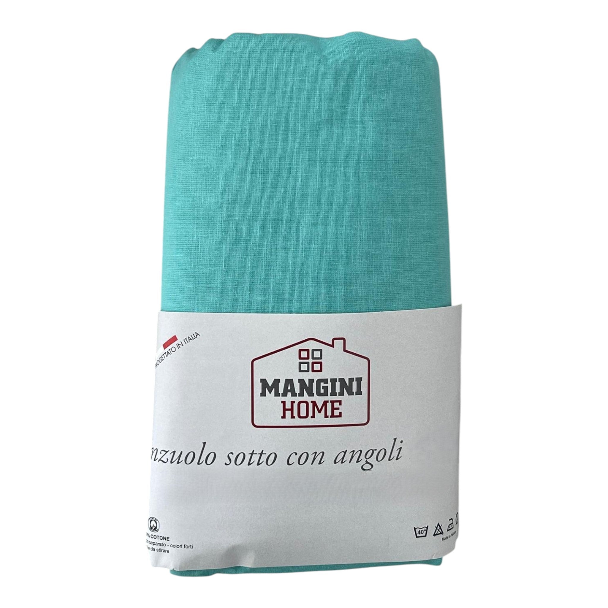 Lenzuolo sotto con angoli - Verde Acqua