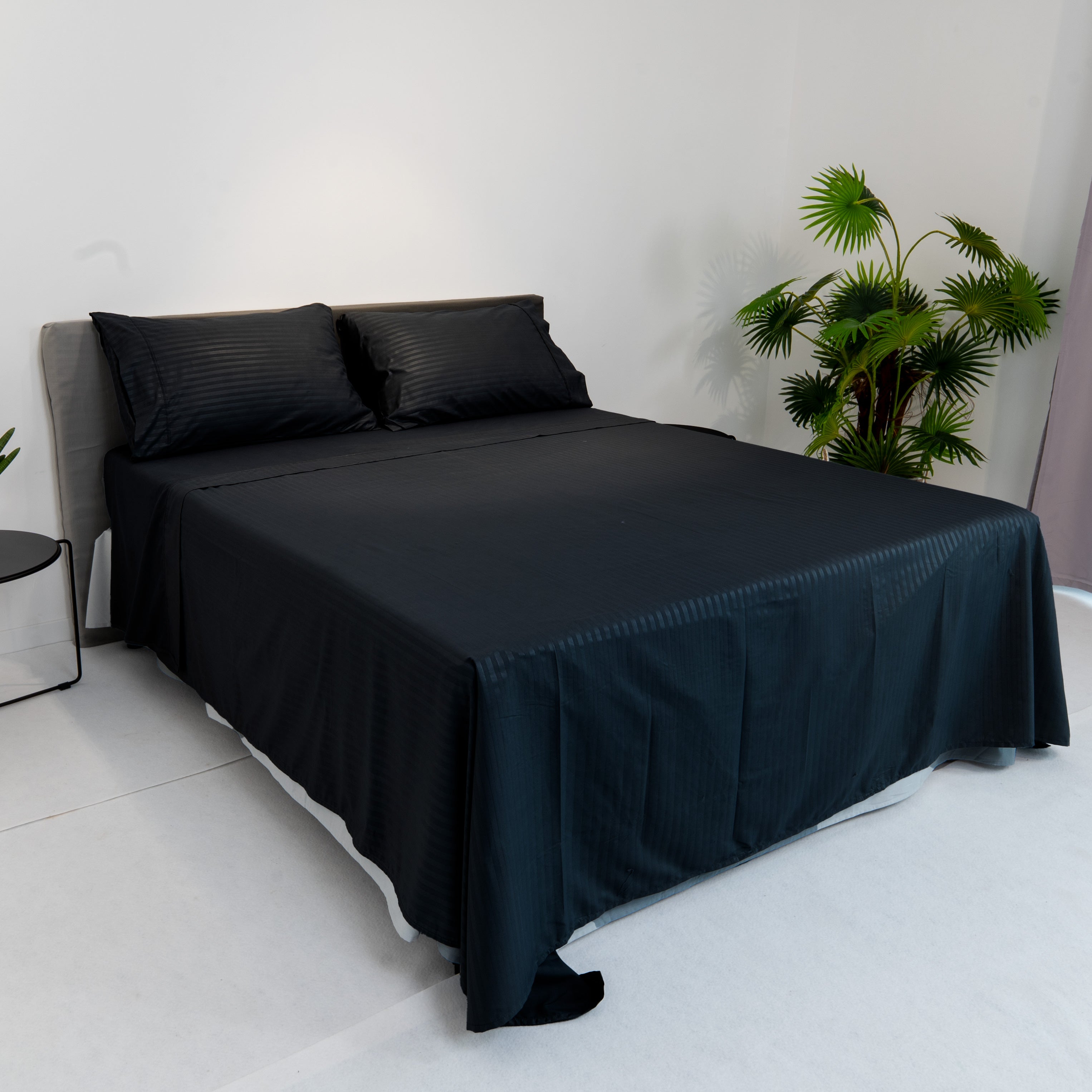Completo letto Manopesca rigato - Nero