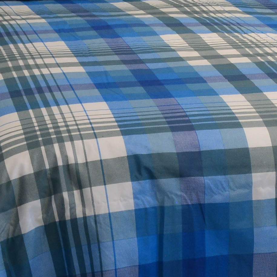 Delicata - la parure arrotolata - fantasia quadro blu