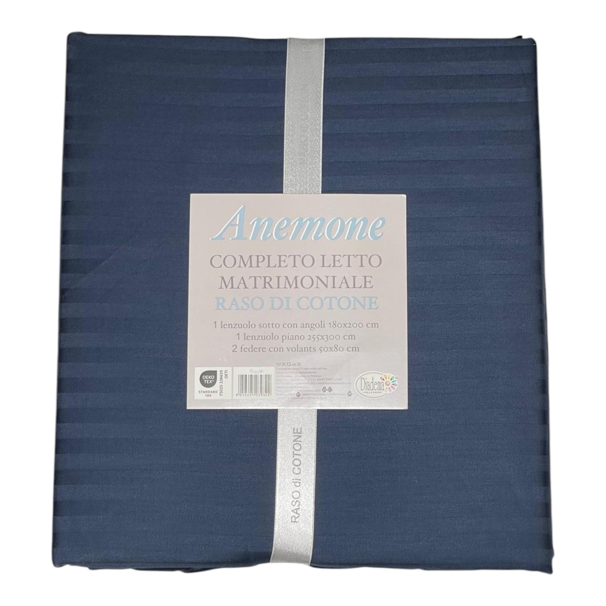 Completo letto Anemone - raso di cotone - Pavone