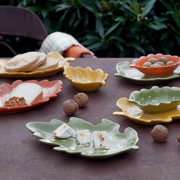 Piatto Tognana - Foglia - giallo