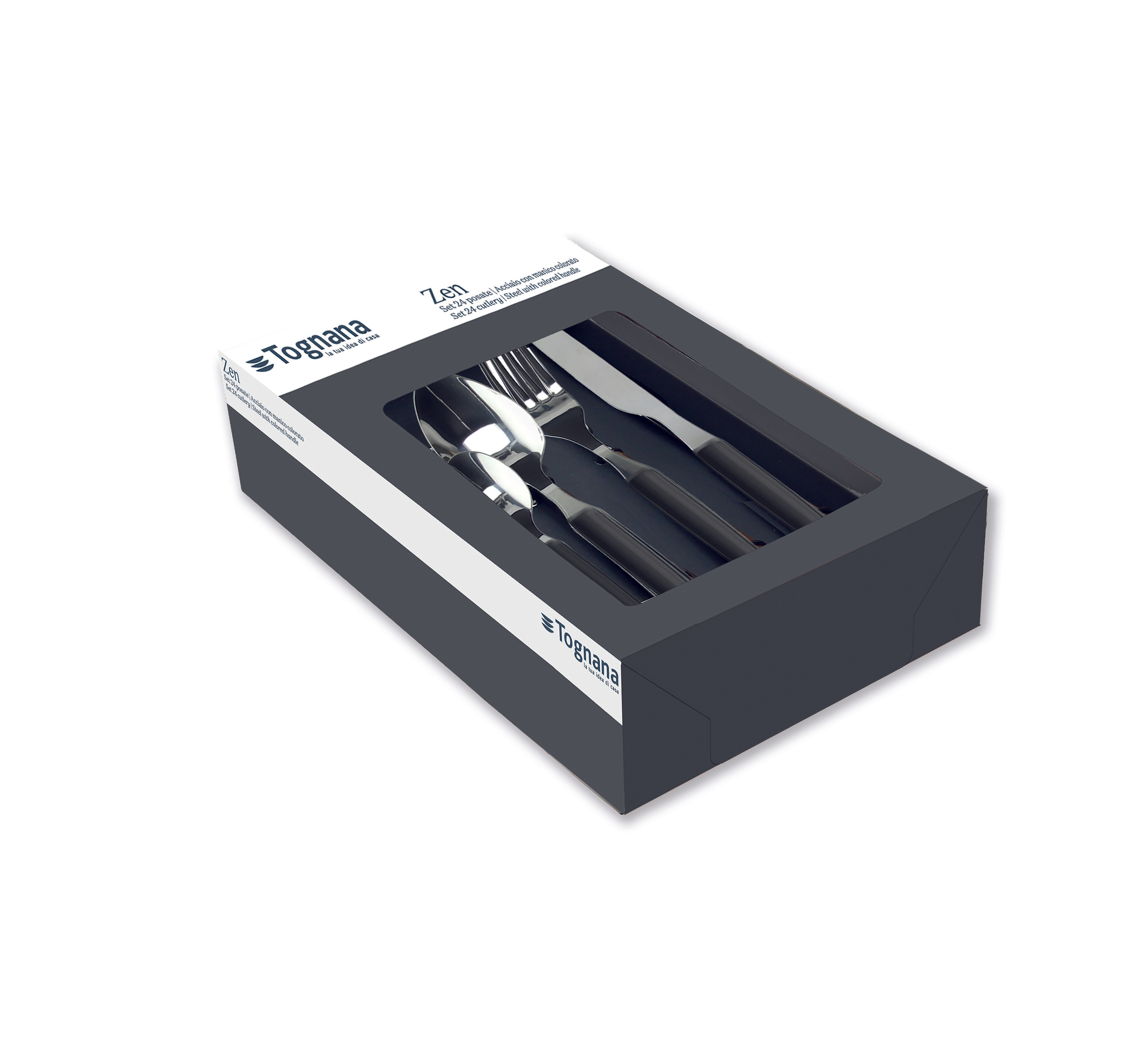 Set posate Tognana Zen - 24 pz - Nero