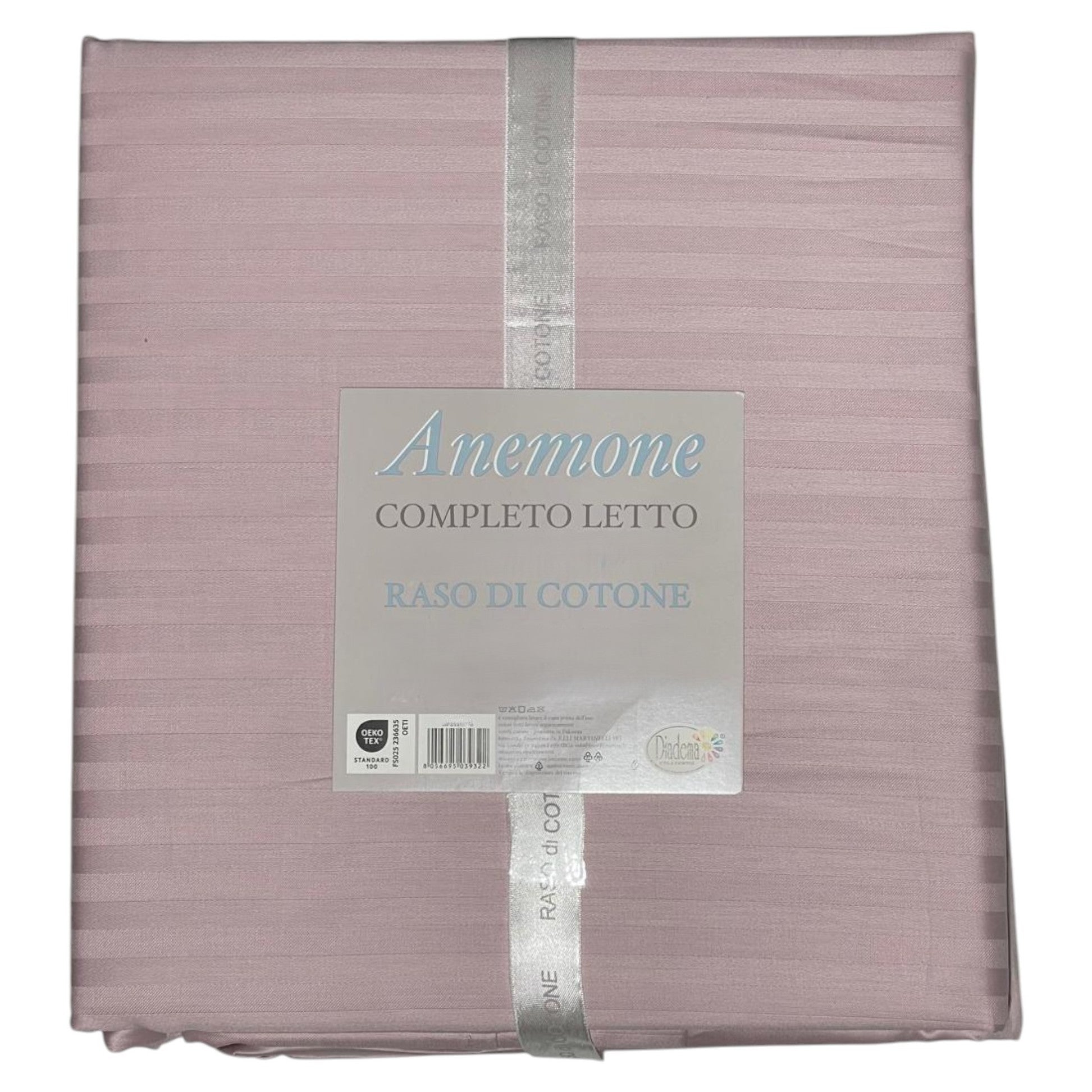 Completo letto Anemone - raso di cotone - Rosa