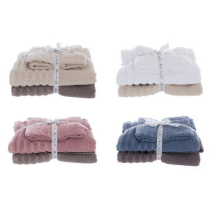 Set 4 pezzi spugna - Blanc Mariclò - Carta zucchero/Tortora