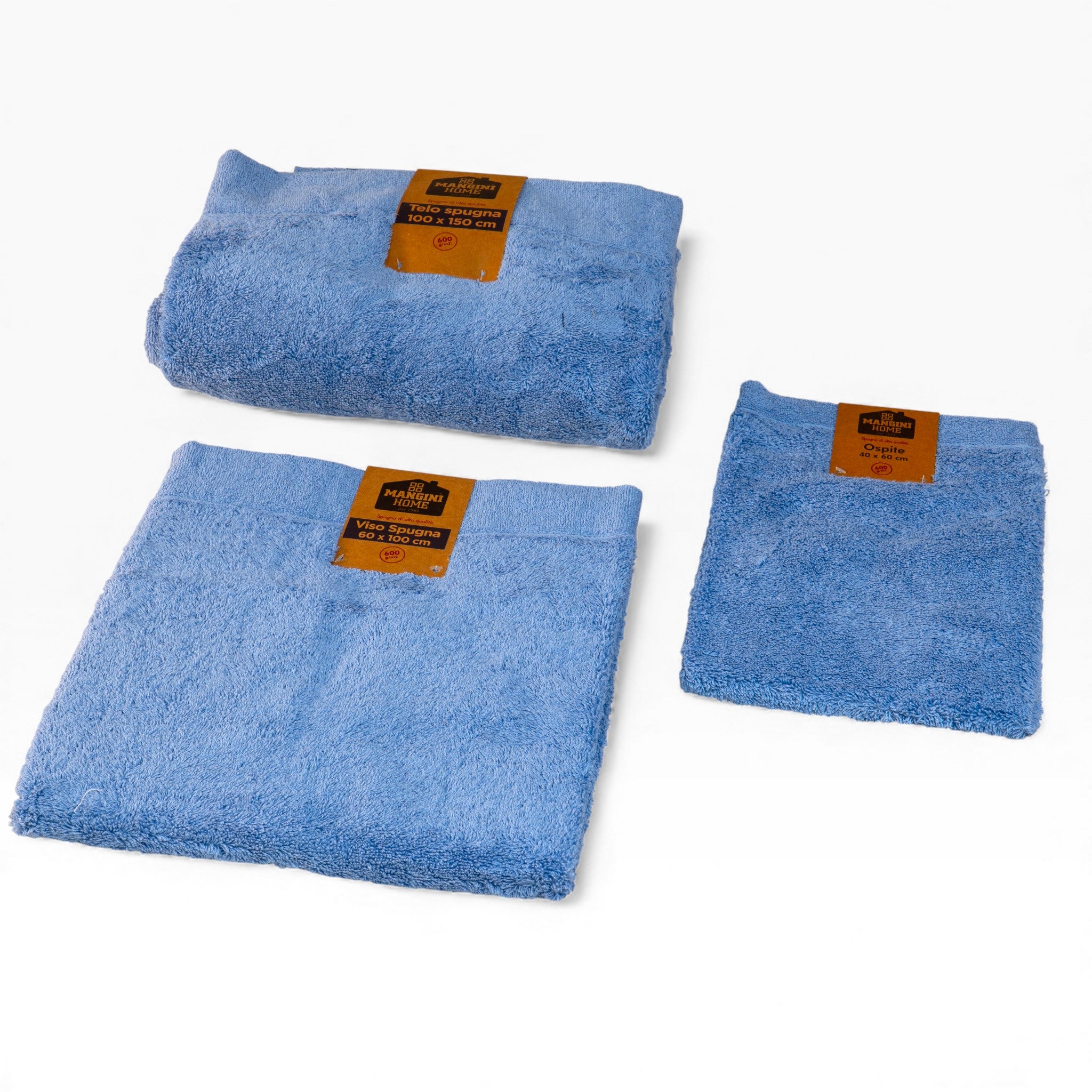 Telo-Viso-Ospite spugna - Celeste polvere