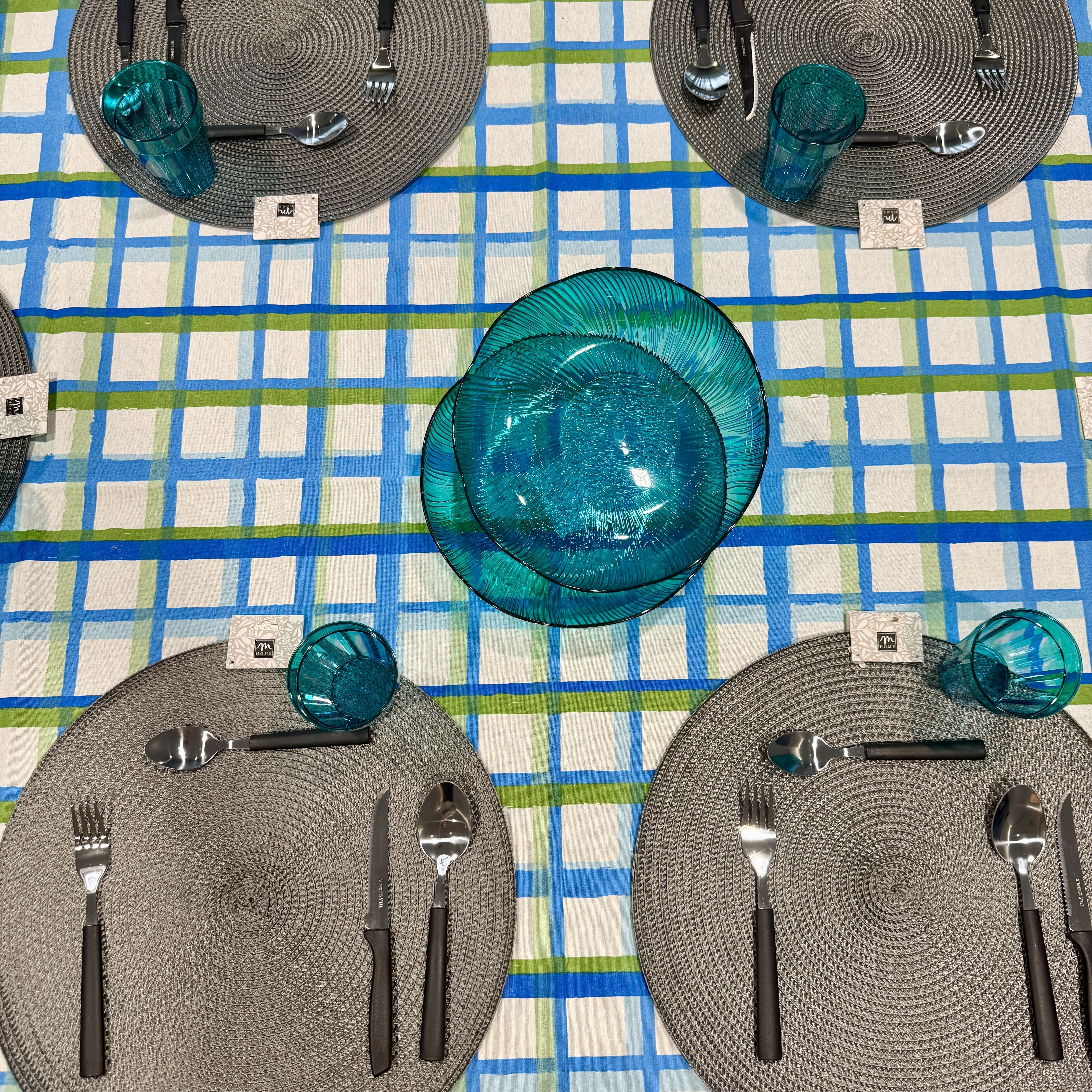 Spring Box Quadri Blu